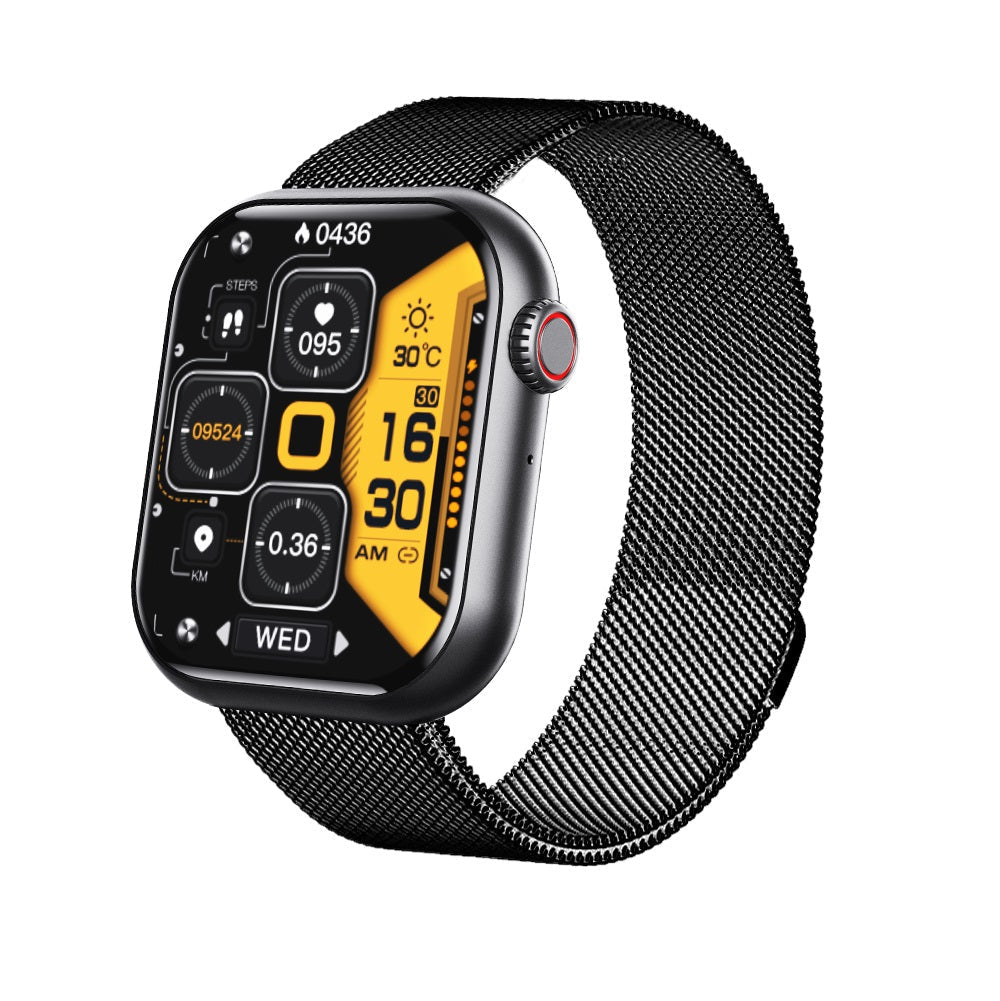 HealthSync | Avanceret sundhedsovervågnings-smartwatch F57 Anlauffarben Sort Milano Nuvenci.dk