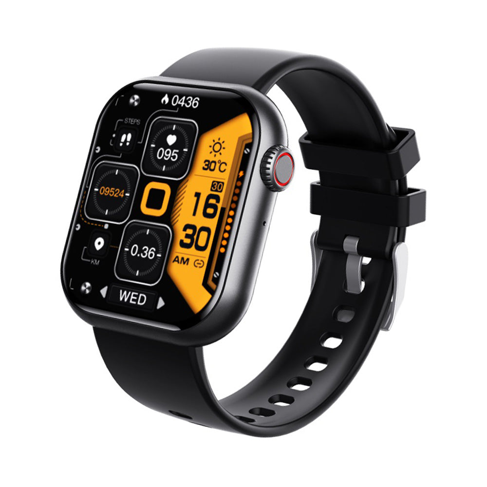 HealthSync | Avanceret sundhedsovervågnings-smartwatch F57 Anlaufschutz Silikon sort Nuvenci.dk