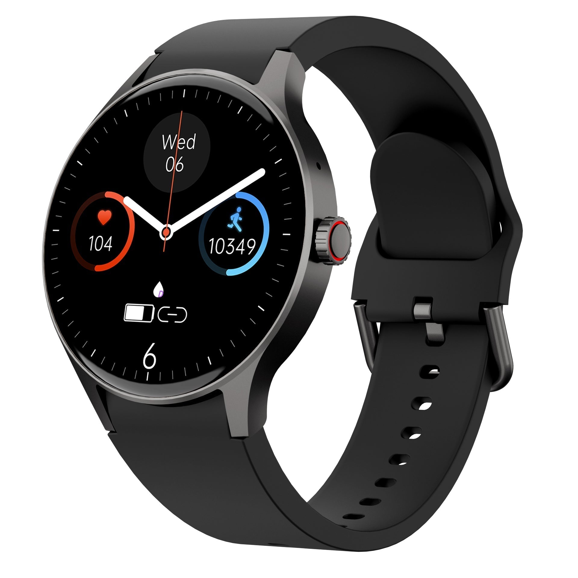 HealthSync | Avanceret sundhedsovervågnings-smartwatch Y80 Sort Nuvenci.dk