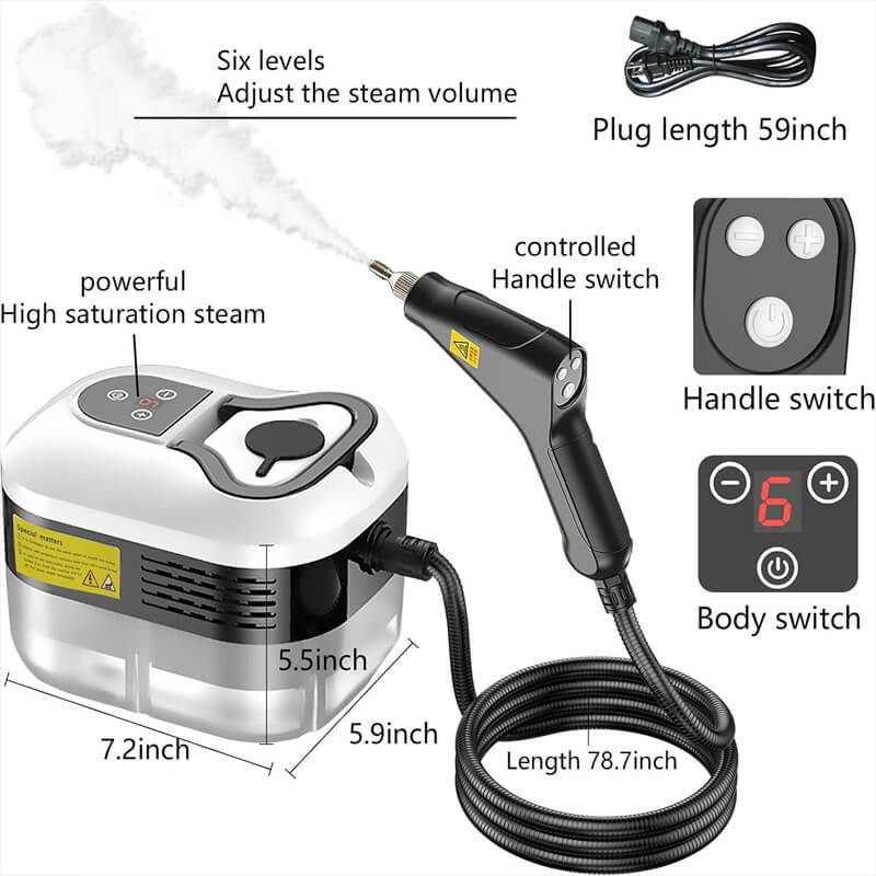 SteamMax | 2500W Højtryksdamprenser med handsker