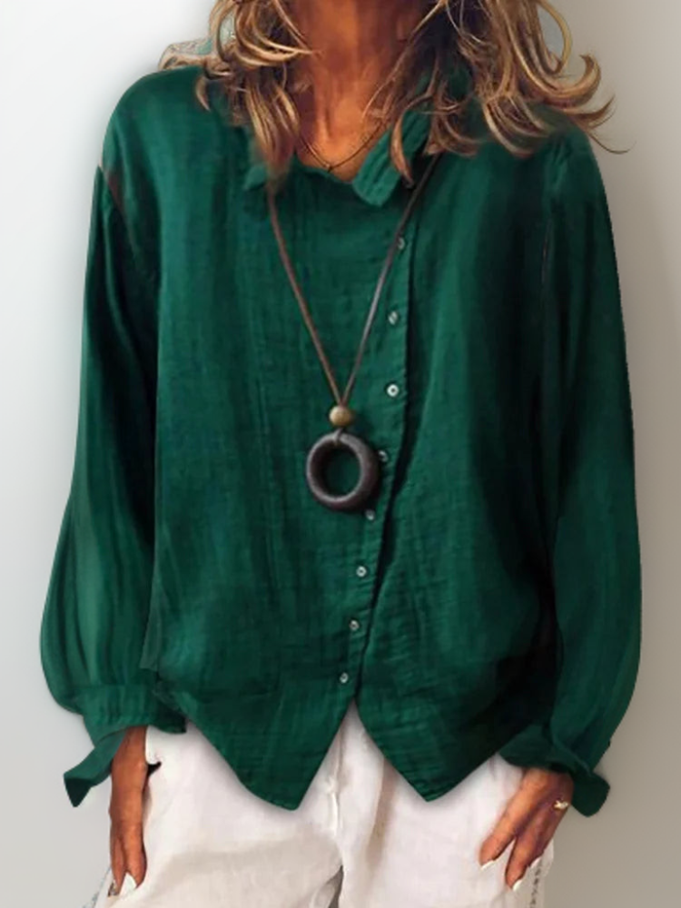 Noella | Luftig Knapbluse med Elegant Fald | Damemode