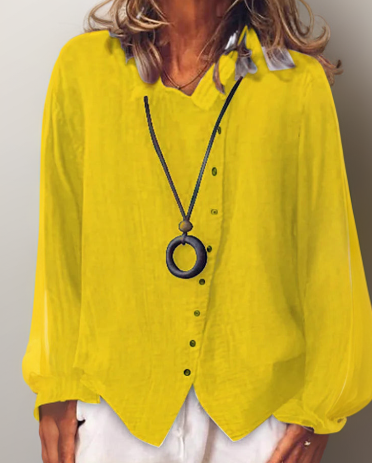 Noella | Luftig Knapbluse med Elegant Fald | Damemode