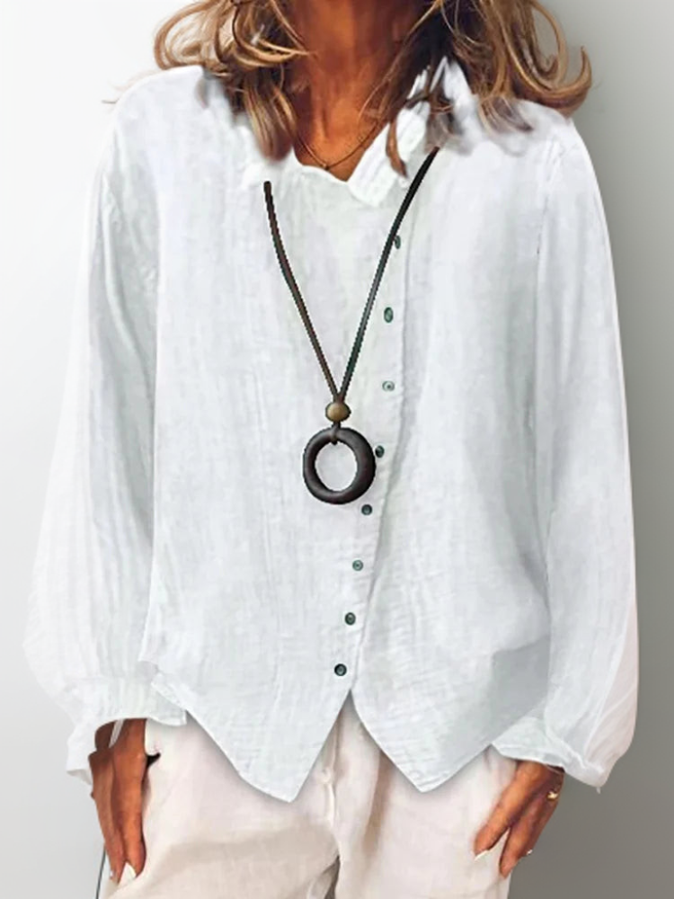 Noella | Luftig Knapbluse med Elegant Fald | Damemode