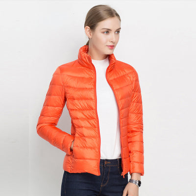 Jennifer | Vejrfastkomfort dunjakke Orange Nuvenci.dk