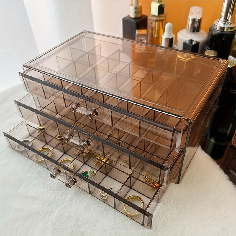 JewelEase | Transparent Smykkeboks for Nem Adgang Brun Nuvenci.dk