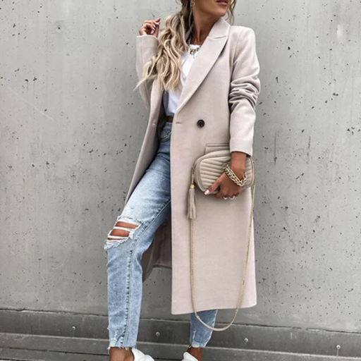 Kathryn | Damefrakke – Klassisk elegance til hverdagen Beige Nuvenci.dk