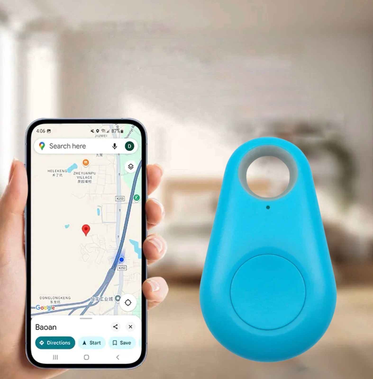 KidLocate | Mini GPS-tracking-enhed til børn med realtidslokalisering & SOS-funktion Blå Nuvenci.dk