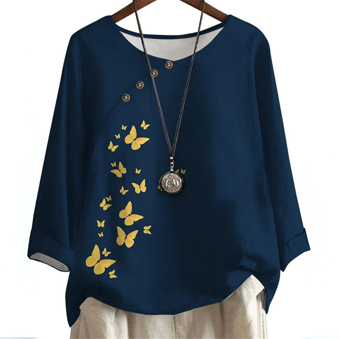 Klara | Elegant Bluse- og Buksesæt | Dame Nuvenci.dk