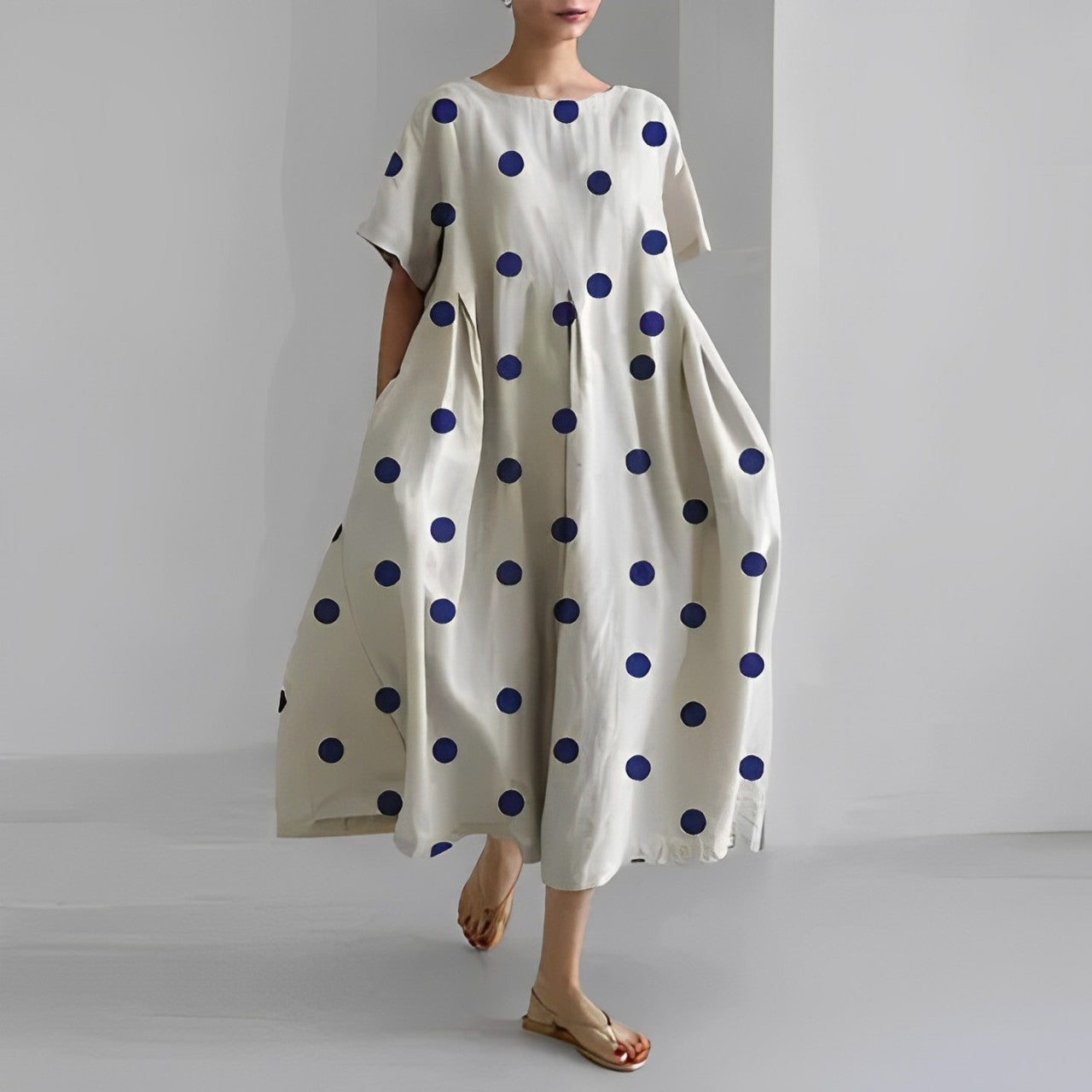 Lia | Dame Sommer Langkjole | Maxi Creme Nuvenci.dk
