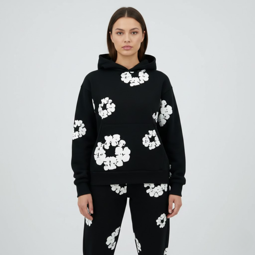 Lillian | Stilfuldt Blomstret Træningssæt | Dame Nuvenci.dk