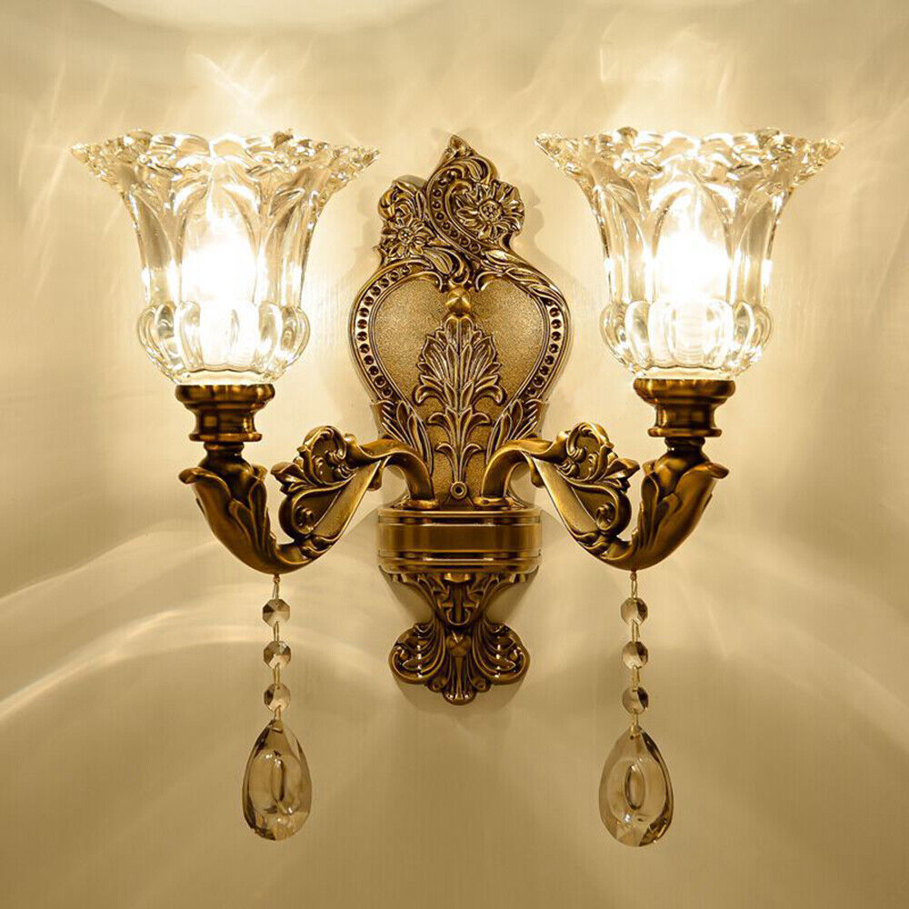 LumiHeritage | Elegant Vintage Guld Væglampe Dobbelt-lys nuvenci.dk