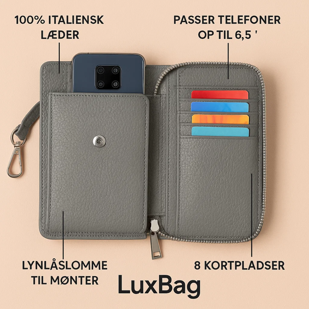 LuxBag | Skuldertaske i Læder af høj Kvalitet til Mobiltelefoner Nuvenci.dk