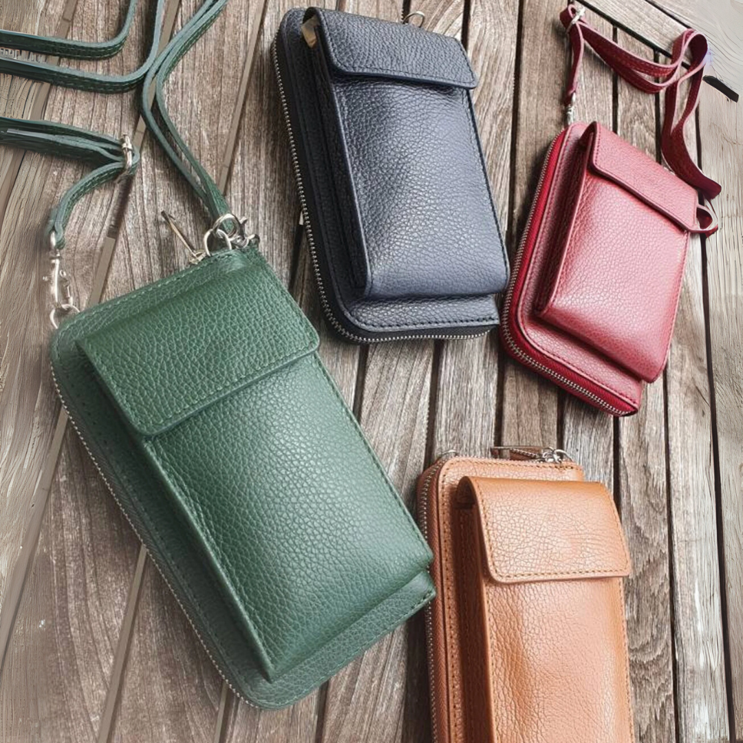 LuxBag | Skuldertaske i Læder af høj Kvalitet til Mobiltelefoner Nuvenci.dk