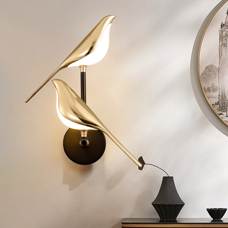 GlowFeather | Moderne LED-Fugle-Væglampe