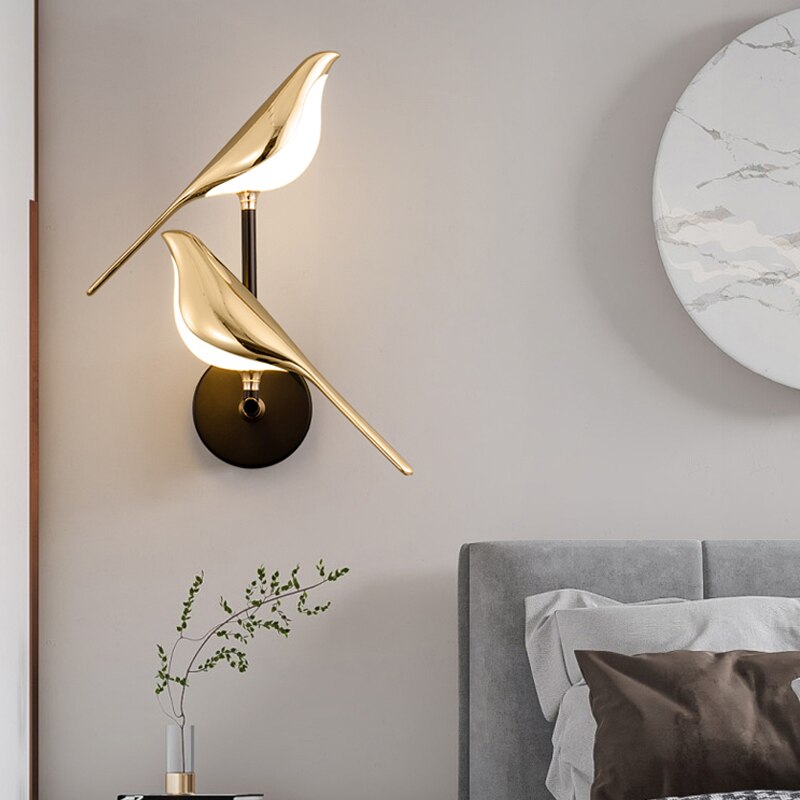 GlowFeather | Moderne LED-Fugle-Væglampe