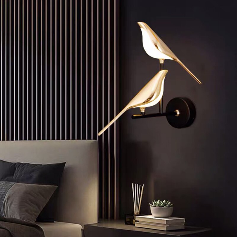 GlowFeather | Moderne LED-Fugle-Væglampe