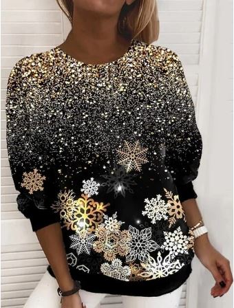 Marilyn | Sweatshirt – Festligt vinterlook & heltdagskomfort Glitrende Guld Nuvenci.dk