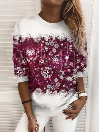 Marilyn | Sweatshirt – Festligt vinterlook & heltdagskomfort Hvid Pink Nuvenci.dk