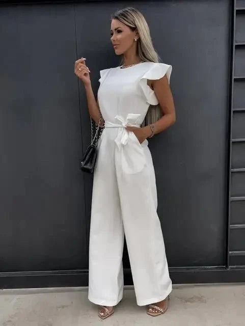 Naomi | Elegant Jumpsuit med Raffinerede Ærmer | Dame Hvid Nuvenci.dk