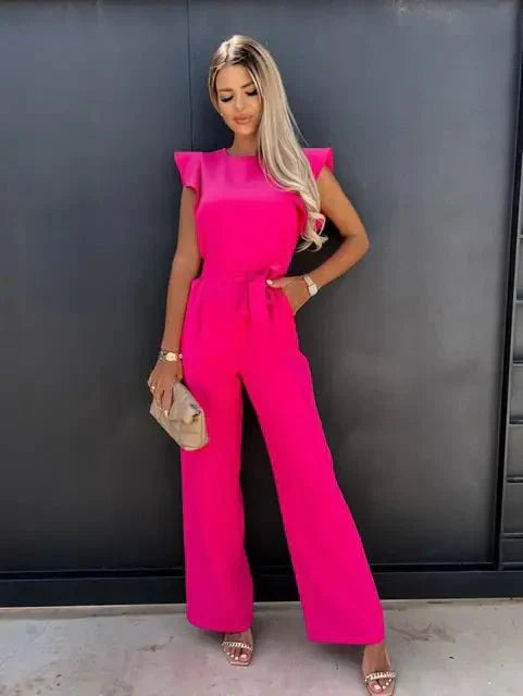 Naomi | Elegant Jumpsuit med Raffinerede Ærmer | Dame Lyserød Nuvenci.dk
