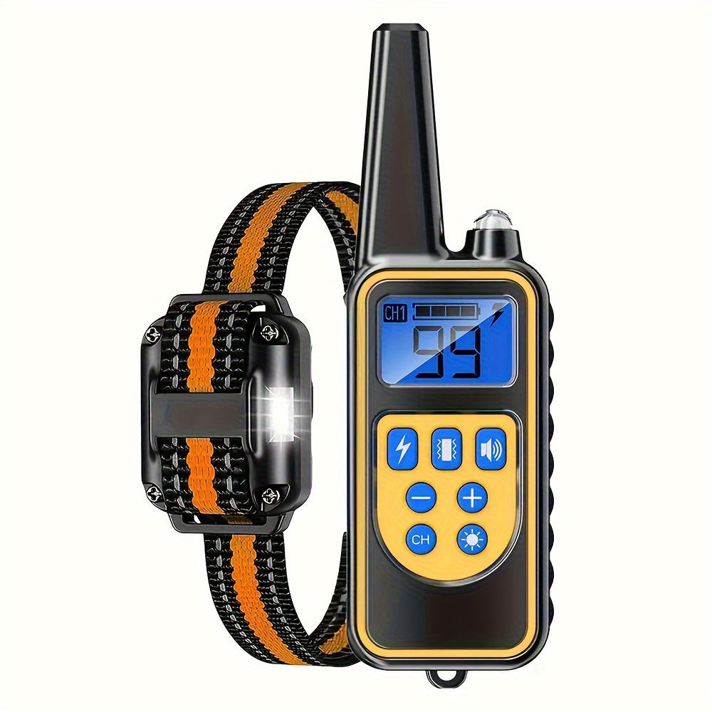 PawTrainer | USB-Opladeligt Hundehalsbånd med LED og Vibration Orange One-size Nuvenci.dk