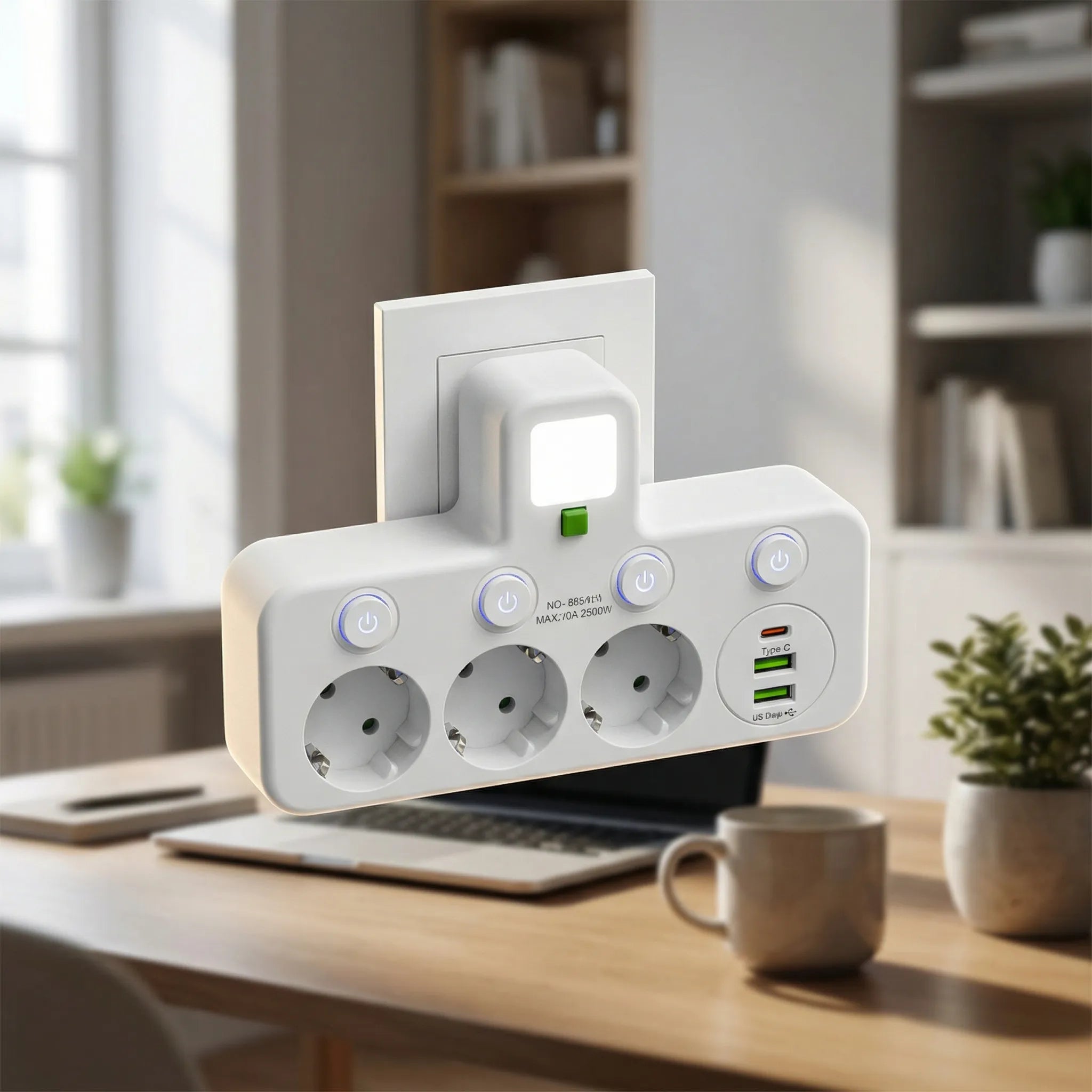 Powerlynk - Vægmonteret Stikdåse Med Usb Nuvenci.dk