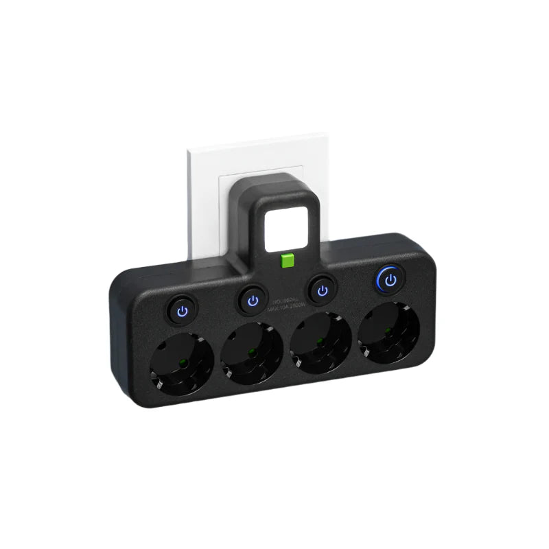 Powerlynk - Vægmonteret Stikdåse Med Usb Sort Nuvenci.dk