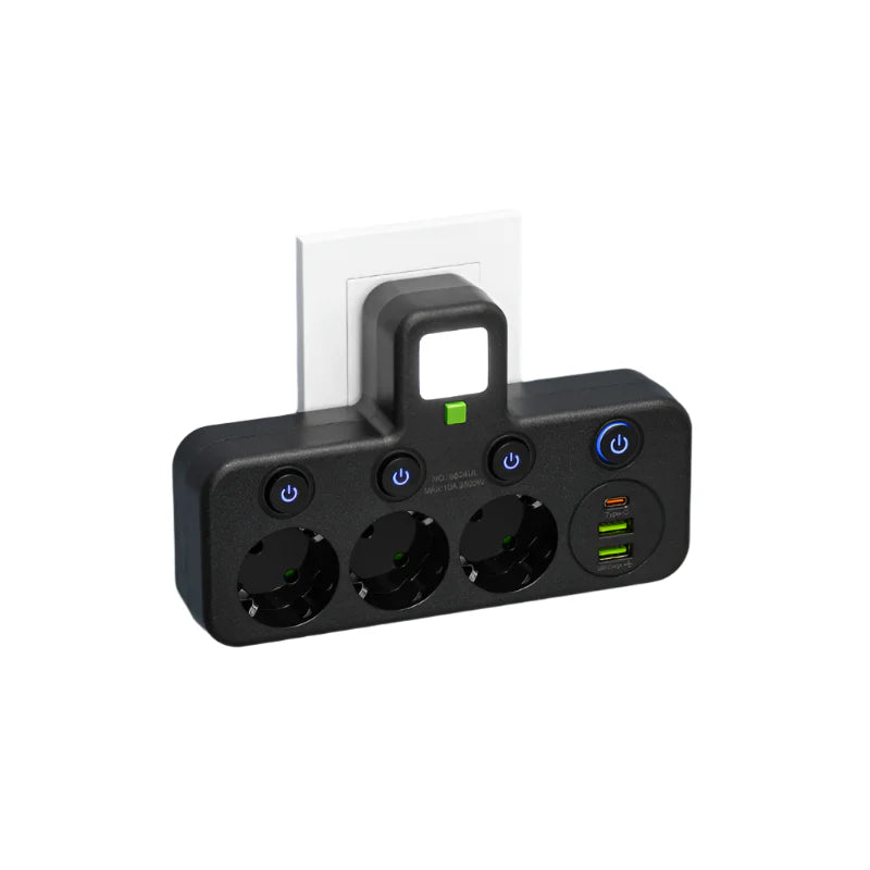 Powerlynk - Vægmonteret Stikdåse Med Usb Sort USB Nuvenci.dk