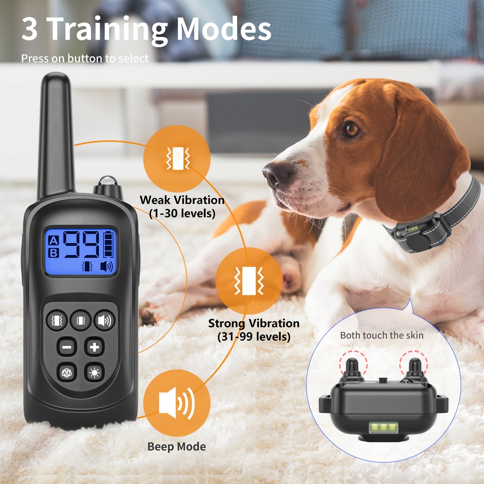 PupControl | Holdbart Justerbart Hundehalsbånd med Vibrationsfunktion Nuvenci.dk