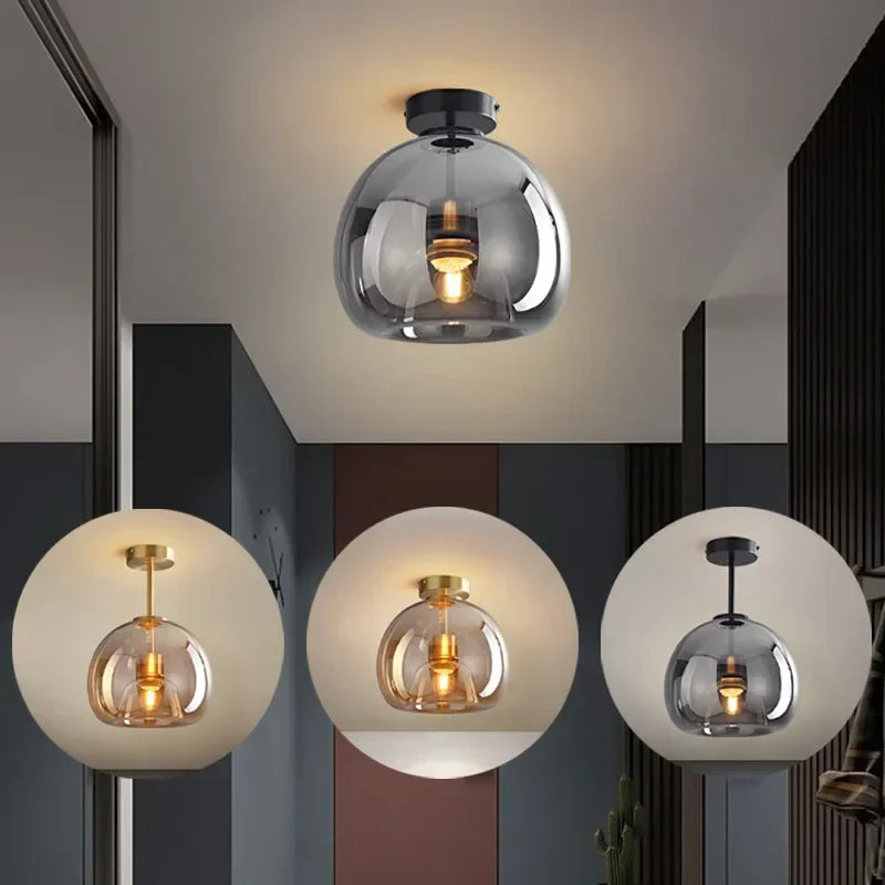 PureGlo | Moderne minimalistisk Loftlampe Røggrå-B Nuvenci.dk