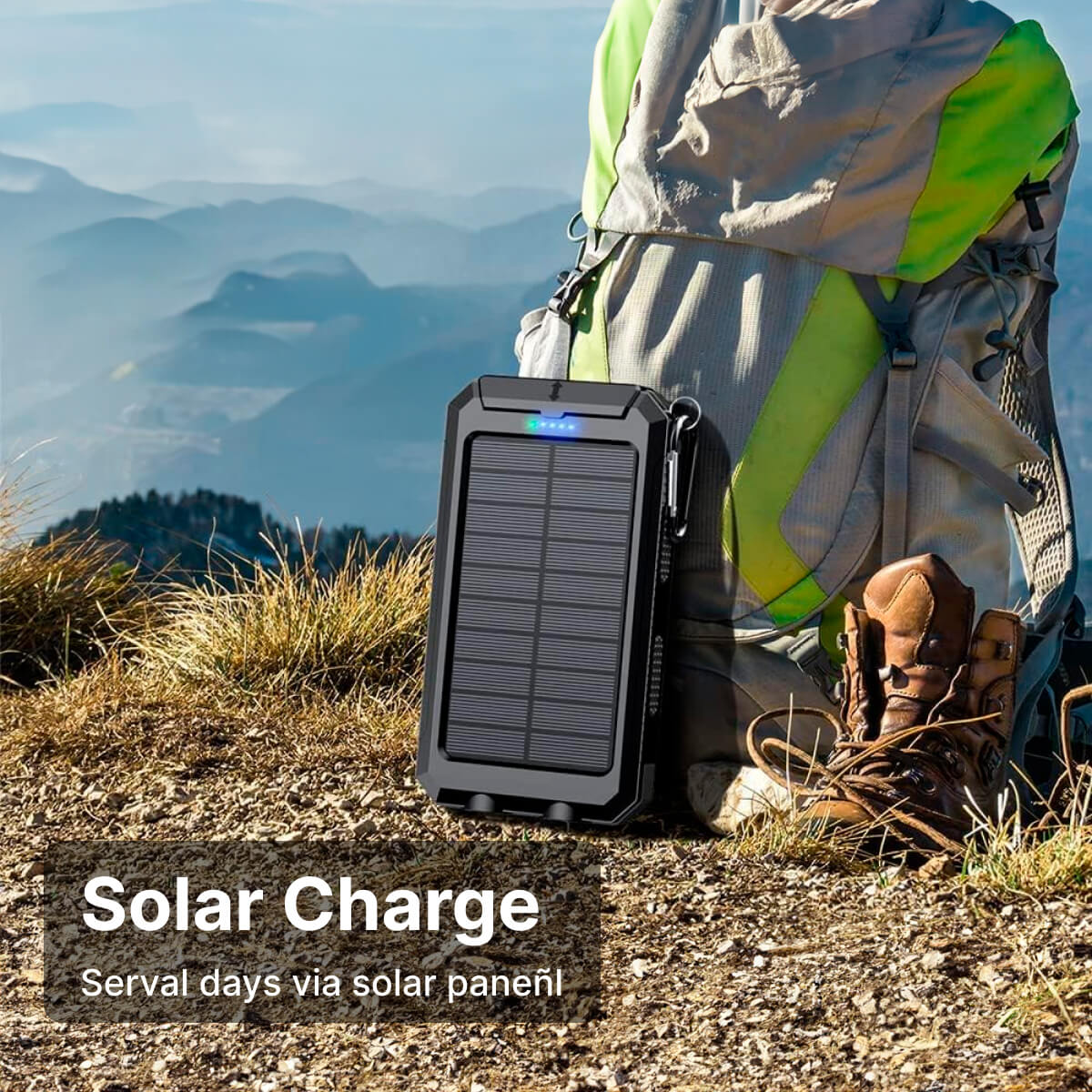 RayCharge | Solenergi-Powerbank med 20,000mAh & Dual-USB Nuvenci.dk