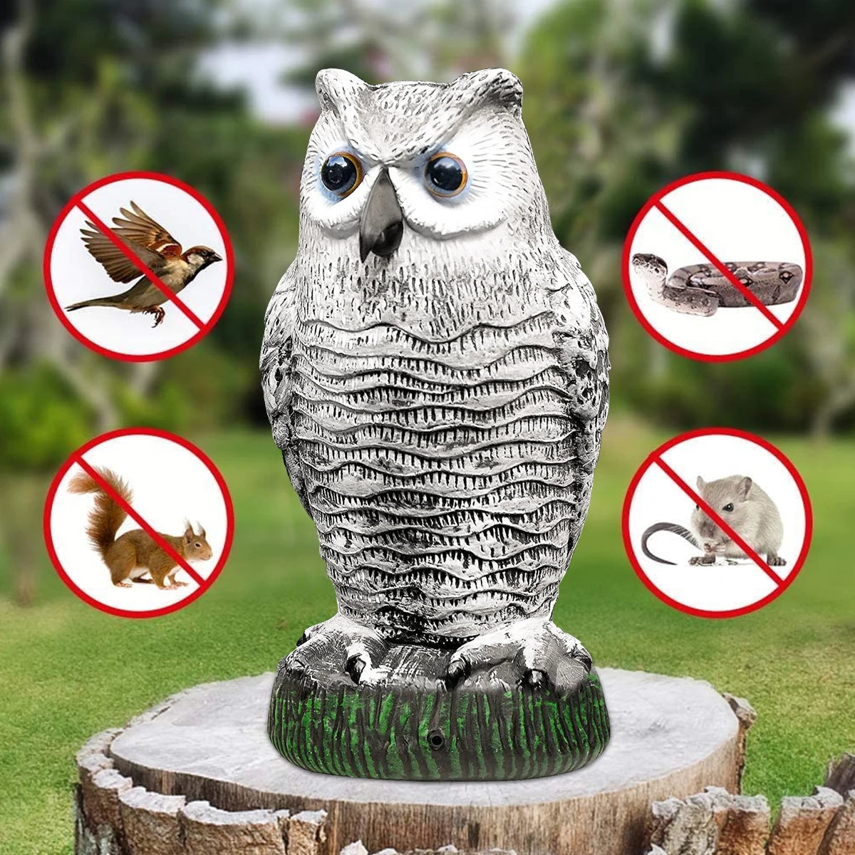 ScareOwl | Realistisk Ugle Attrappe Vogelskræmmer Nuvenci.dk