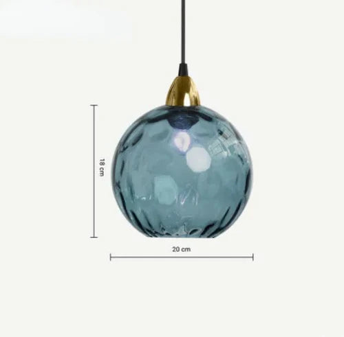 SilvaGlobe | Glas Kugle Pendelampe Blå Nuvenci.dk