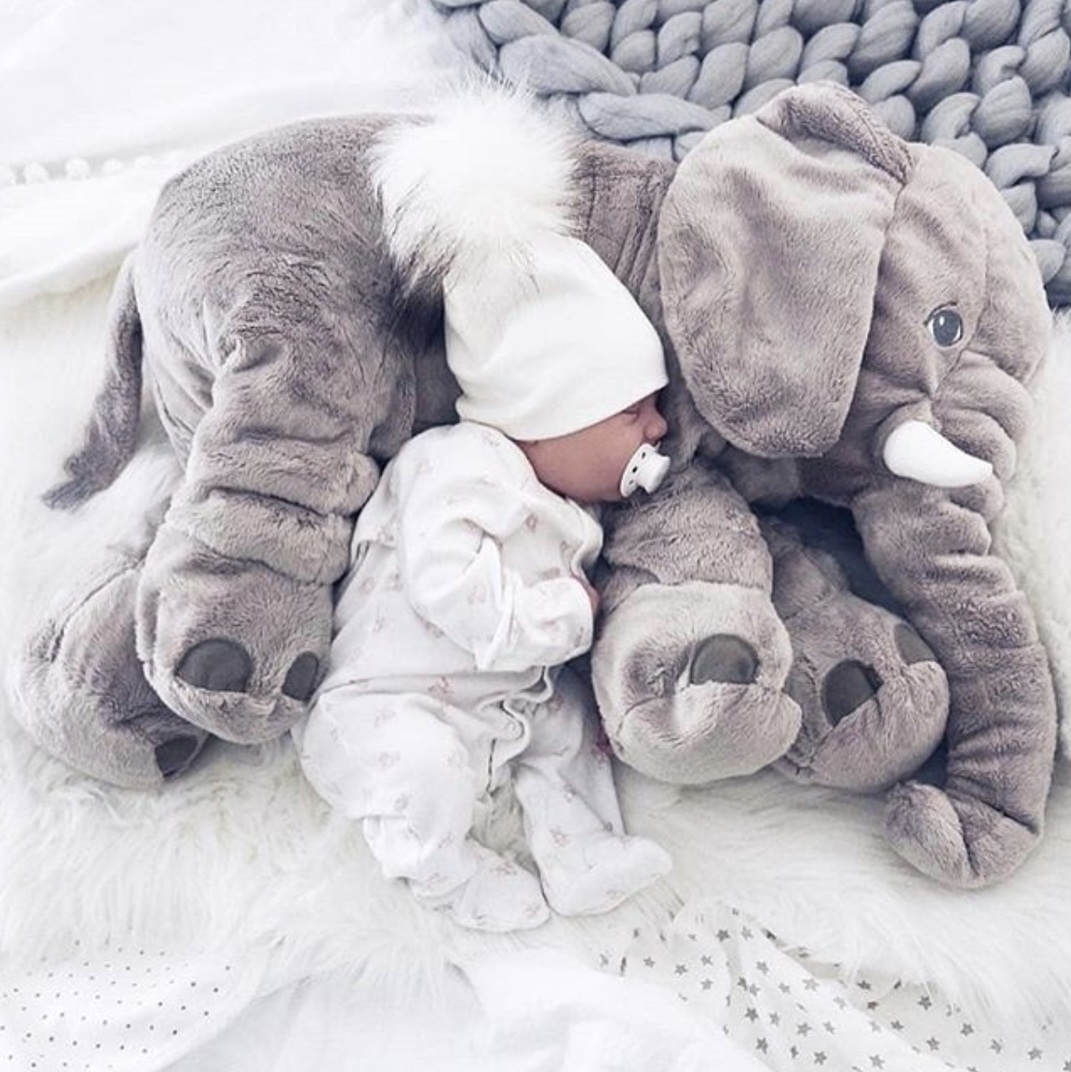 SnugBuddy | Blød elefant-krammepude til babyer Nuvenci.dk