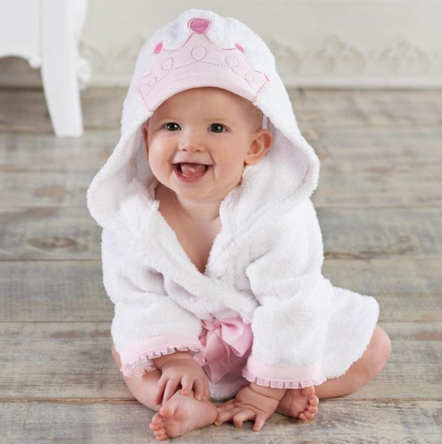 SnuggleCub | Børnebadekåbe – Blød Bomuld med Dyrehætte Prinsesse Nuvenci.dk