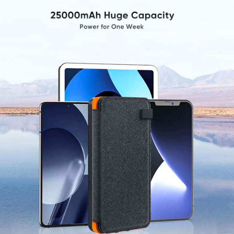 PowerRay | 25000mAh Udendørs Powerbank med Sol