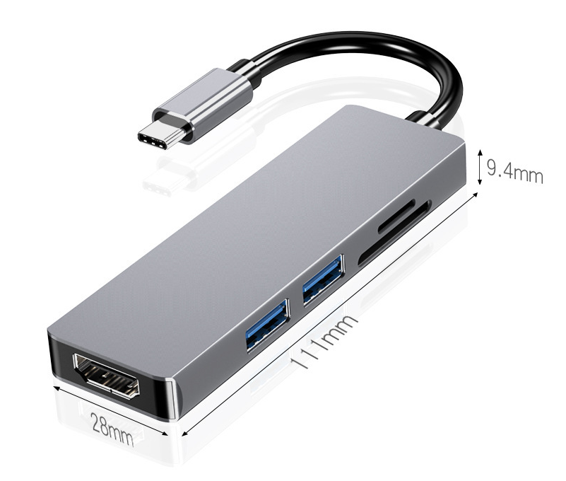 StreamPort | USB-C Hub – Kompakt 5-i-1 Løsning med HDMI 4K Nuvenci.dk