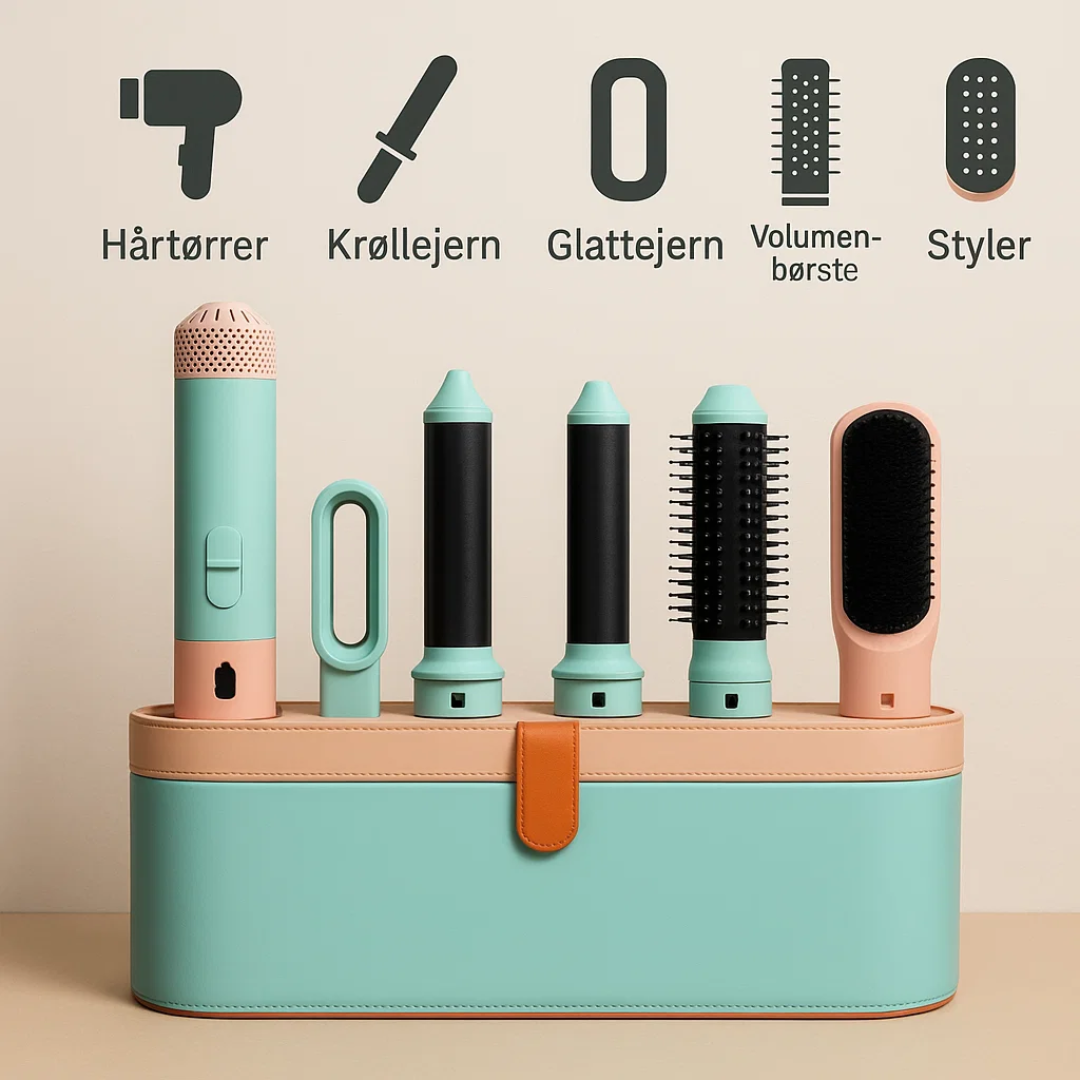 StyleAir | Ny 5-i-1 Hårtørrer & Krøllejern Nuvenci.dk