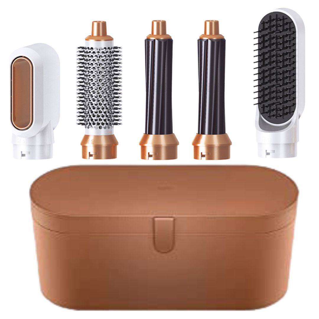 StyleMate | Multistyler – 5-i-1 løsning til hurtig styling Guld + Kunstlædercover (i Guld) Nuvenci.dk