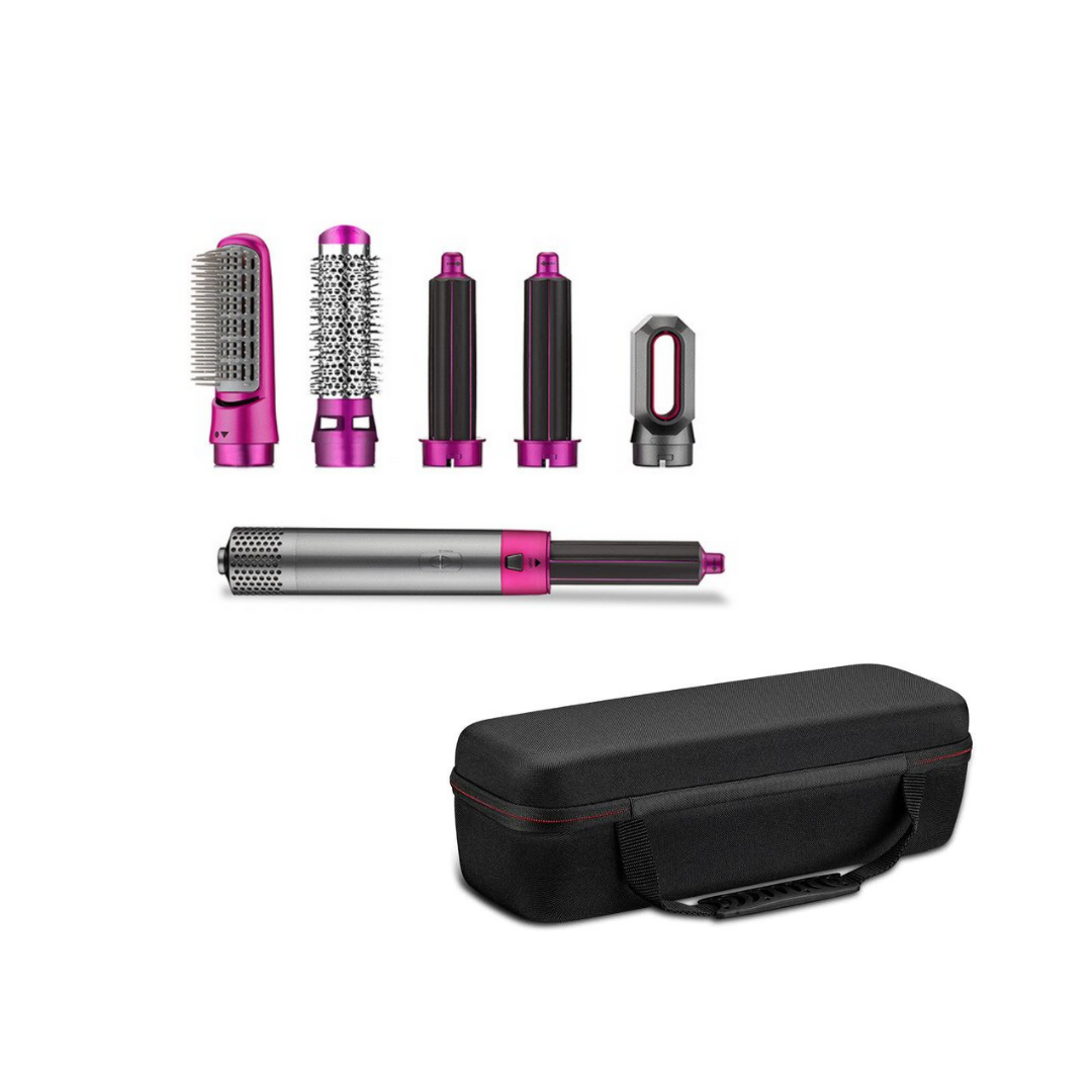 StyleMate | Multistyler – 5-i-1 løsning til hurtig styling Pink + Rejsetaske (Mørk) Nuvenci.dk