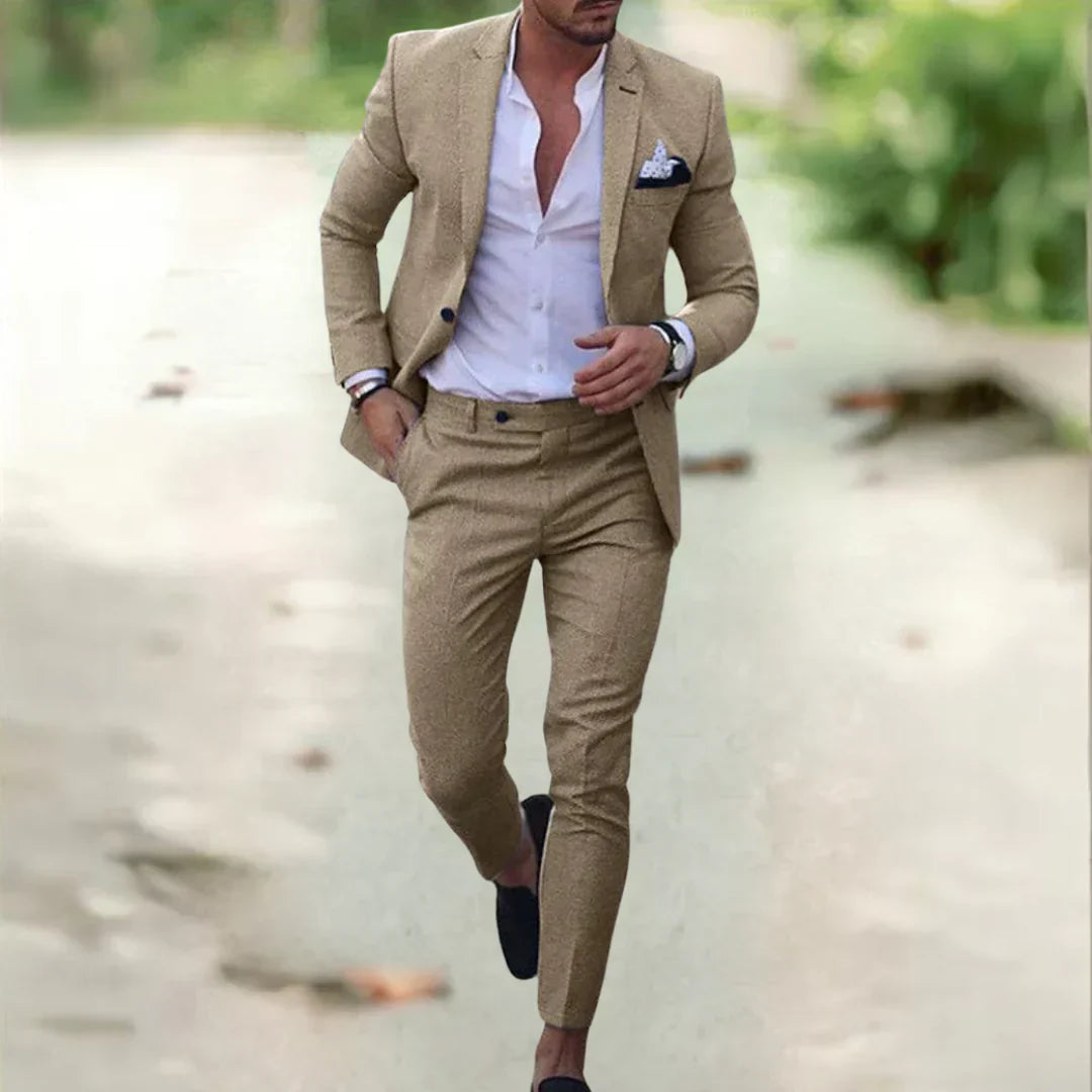 Thorne | Moderne Elegance Jakkesæt Khaki Nuvenci.dk