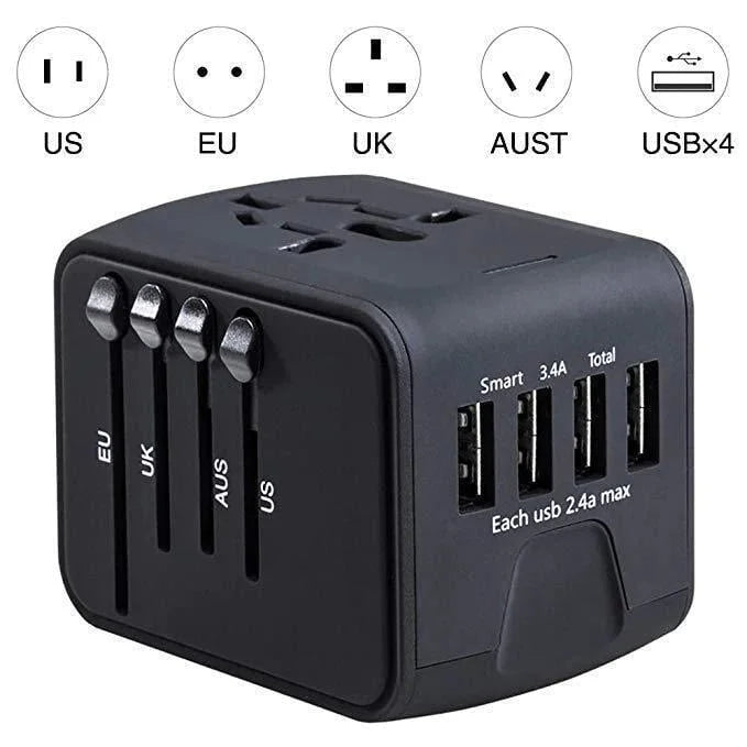TravelMate | Rejseadapter – Universel Opladning til 5 Enheder Nuvenci.dk