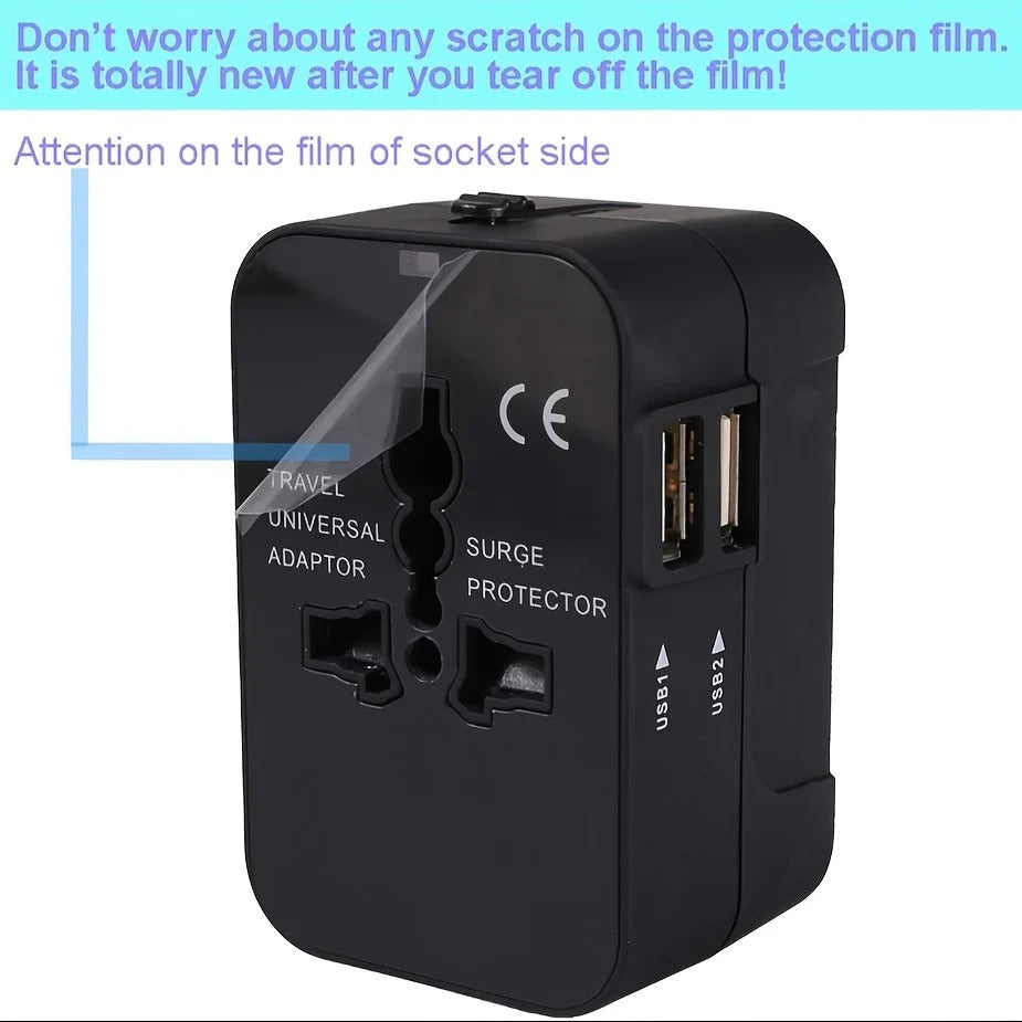 TravelPlug | Global rejseadapter med duale USB-opladningsporte Nuvenci.dk