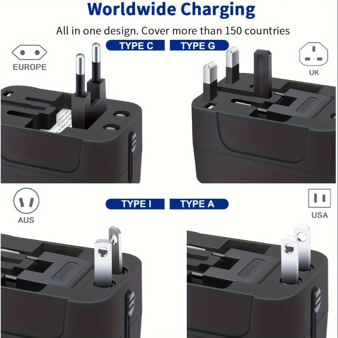 TravelPlug | Global rejseadapter med duale USB-opladningsporte Nuvenci.dk