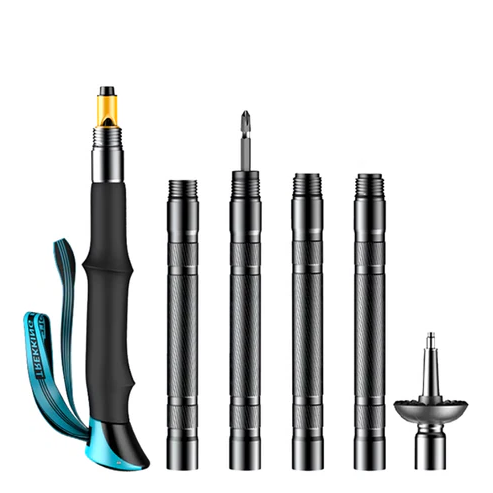 TrekSurvive | Modulerbar vandrestav med integreret multitool Nuvenci.dk