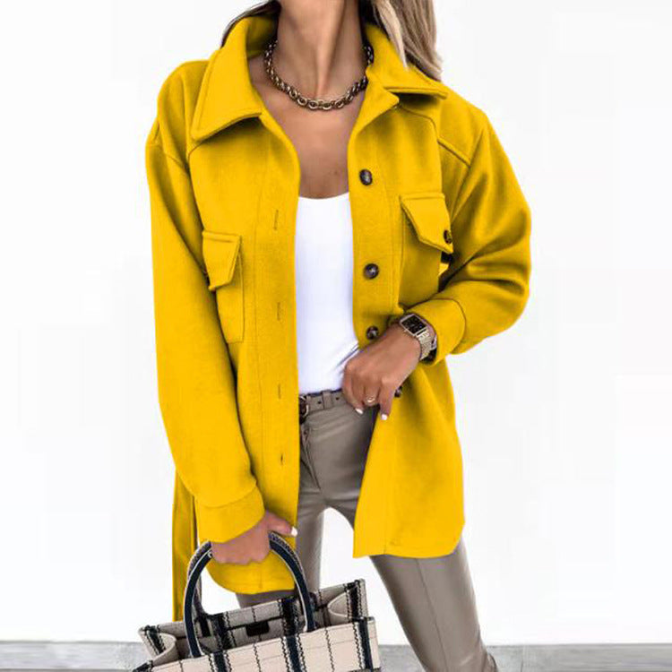 Valeria | Skjortejakke – Afslappet Elegance Gul Nuvenci.dk
