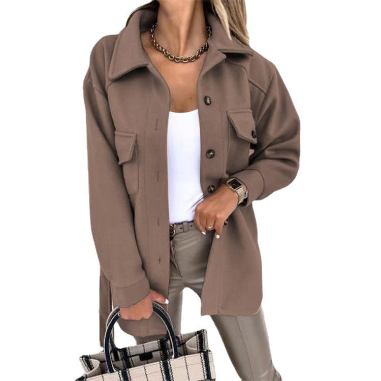 Valeria | Skjortejakke – Afslappet Elegance Khaki Nuvenci.dk