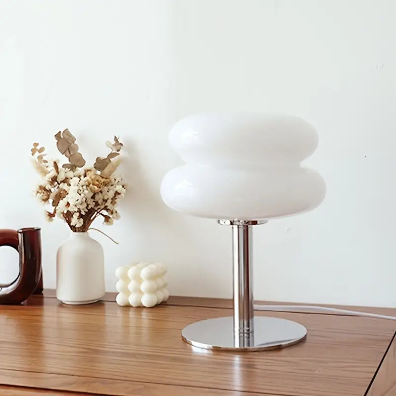 VerdaGlow | Moderne og elegant glasbordlampe Hvid Nuvenci.dk