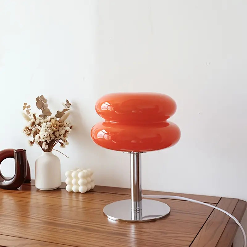 VerdaGlow | Moderne og elegant glasbordlampe Rød Nuvenci.dk
