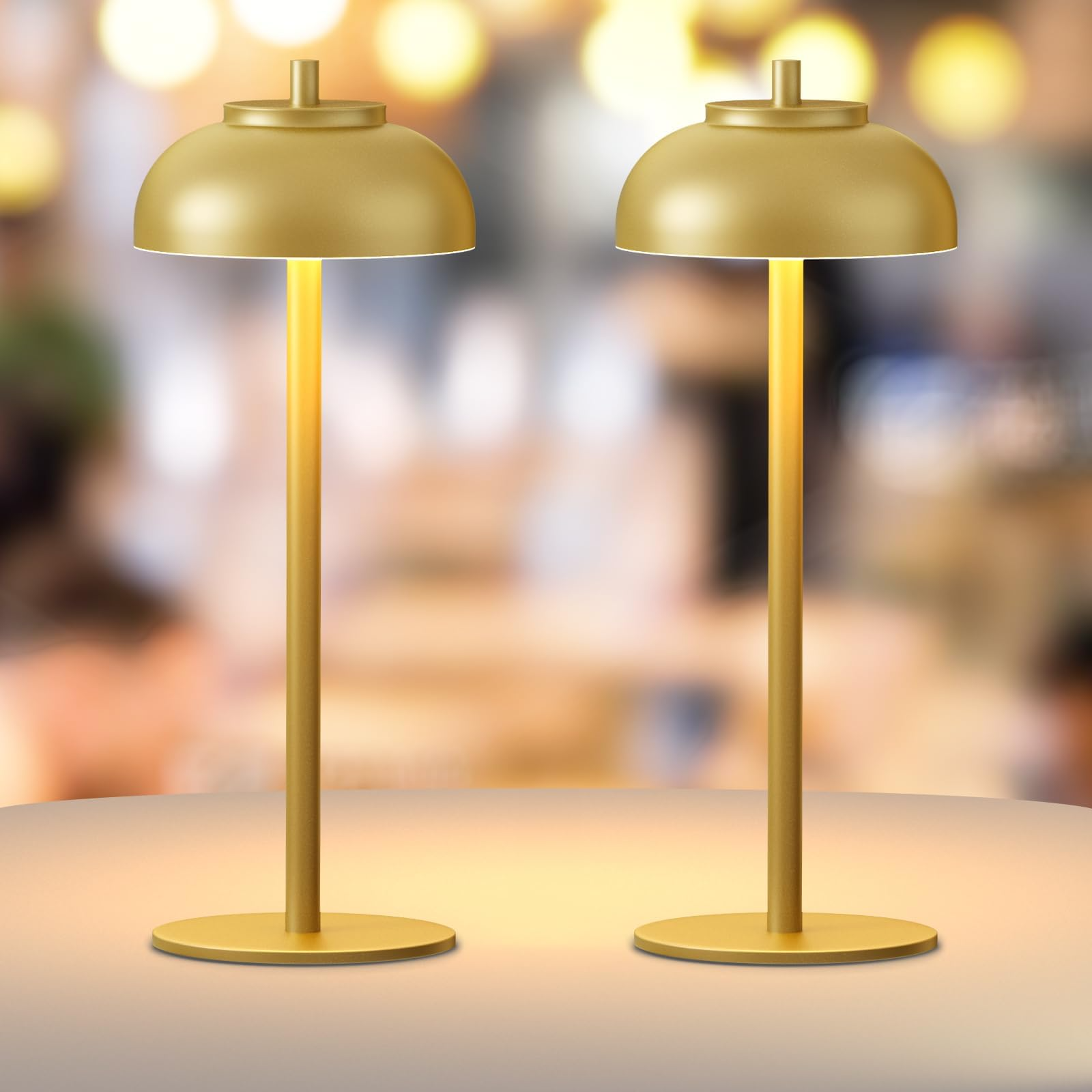 VibeLite | Trådløs Bordlampe – Justerbar Stemningsbelysning Guld Nuvenci.dk